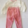 MyWear pikkade varrukatega pluus+püksid ELLEN valge/roosa (74-86cm) – pilt 2