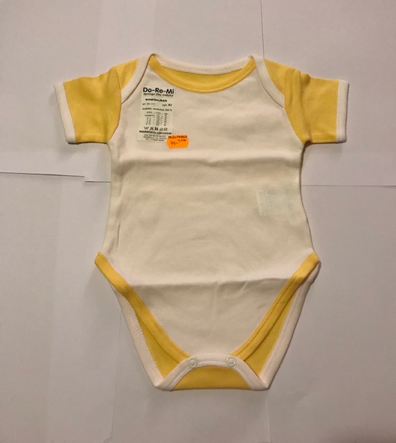 Body 05-117 Do-Re-Mi kollane/valge 62-68cm