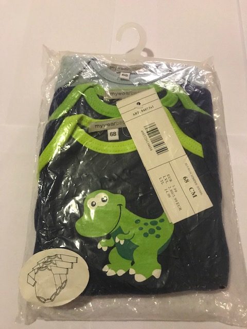 Body valge Maywear Baby 68cm 3tk (1tk-3,99eur)