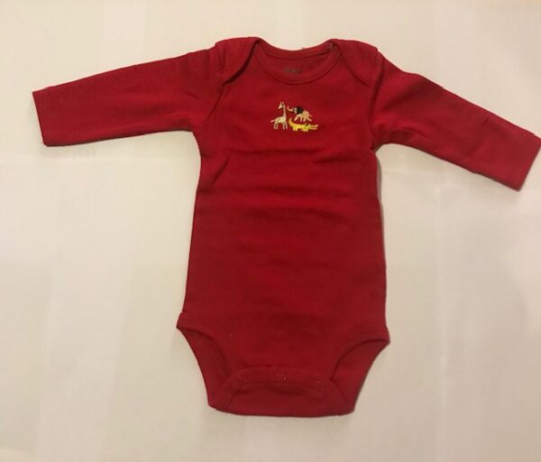 Carter`s body punane/dzungli loomadega 55-61cm