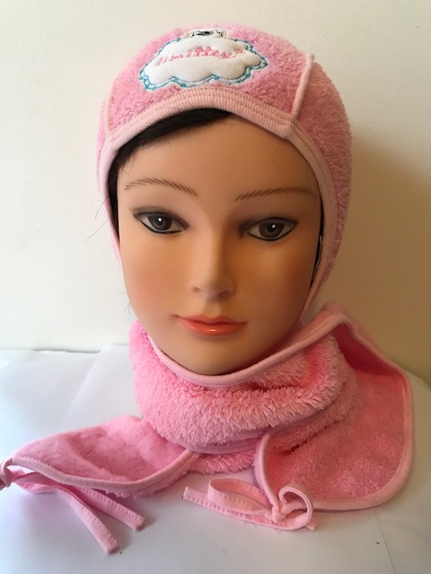 Beebimüts ja sall roosa 49cm