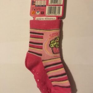 Sokid ABS piduritega 7-8cm (12-14) Heleroosa/t.roosa kook