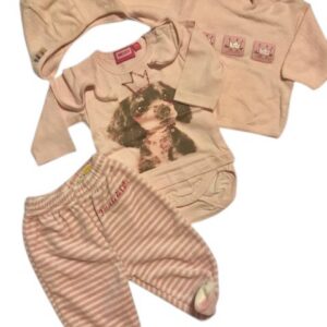 Samet püksid+Mini body+Mini müts+Mini jakk beebile 56cm roosa