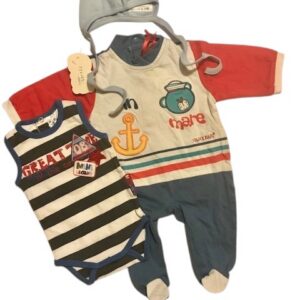 Siputuspüksid-kombe+Dirkje body+Blue Bear müts beebile 56cm Meremees