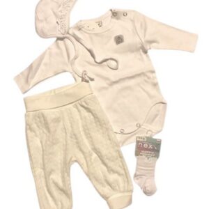 Fixoni püksid+satsiga müts+Blue Bear body+Nexx sokid beebile 56cm valge