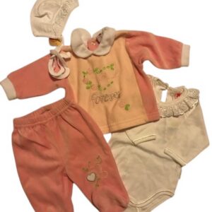 Giraldino Forever komplekt+satsiga müts+Tutta body beebile 50cm roosa/valge