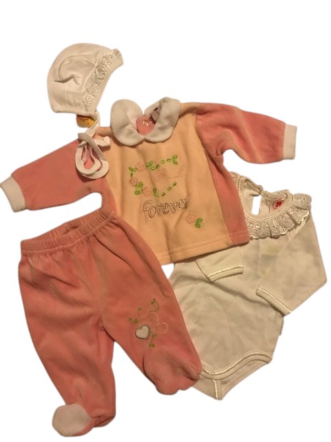 Giraldino Forever komplekt+satsiga müts+Tutta body beebile 50cm roosa/valge