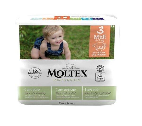 Moltex nature Midi Pure&Nature mähkmed N3 (4-9kg) 33tk