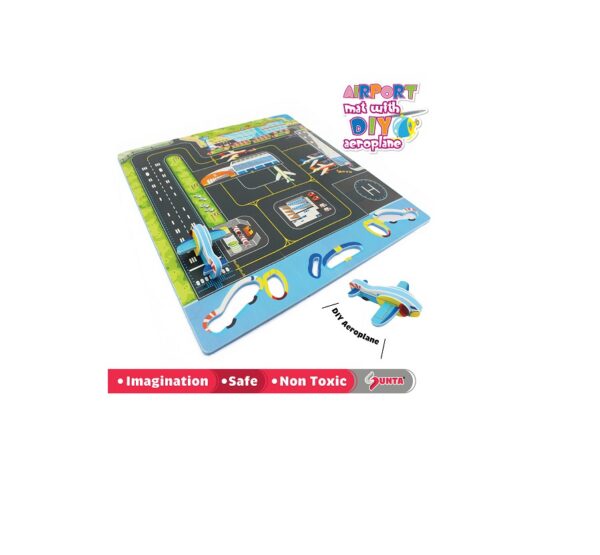 Puzzlematt Lennuväli 9tk 1tk-32x32cm+lennuk