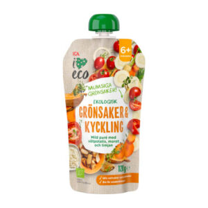 ICA I Love Eco Mahe köögivilja-, riisi- ja kanapüree 120g 6+kuust