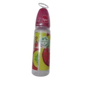 Lutipudel 240ml 0-18kuud tilkumatu/reguleeritava vooluga ümara silkoon lutiga Puuviljad punane Tigex