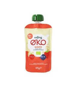 Kaerapuder õuna, maasika ja mustikatega Salling Eko öko 6+kuust 3x120g (1tuub-1,20eur)
