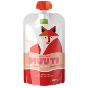 MUUTI Rebane Ökoloogiline õuna-mango-peedi-mustsõstrapüree 3x110g,6-elukuust (1tuub-1,63eur)