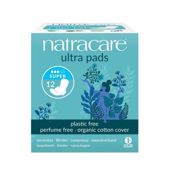 Natracare sidemed tiivakestega Super 12tk