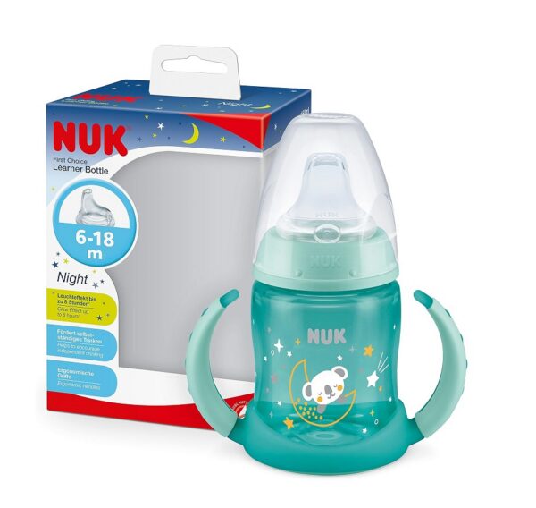 ÕPPIMISPUDEL NUK Night 150ML SANGADEGA sinine koaala 6-18kuud pimedas helendav