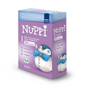 NUPPI ® 2- adapteeritud piimal põhinev jätkupiimasegu alates 6. elukuust. 12x350g (1pakk-4,87eur)