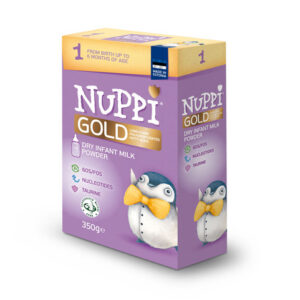 NUPPI® GOLD1- adapteeritud piimal põhinev imiku piimasegu 0 kuni 6.kuuni.12x350g(1pakk-5,58eur)