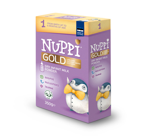 NUPPI® GOLD1- adapteeritud piimal põhinev imiku piimasegu 0 kuni 6.kuuni.12x350g(1pakk-5,58eur)