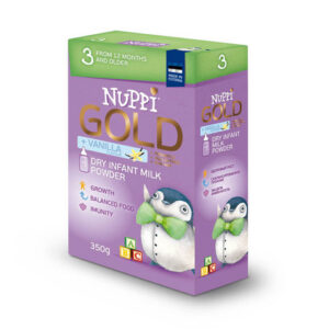 NUPPI® GOLD 3 vanilje aroomiga- piimal põhinev väikelaste jätkupiimasegu alates 1-3aastani. 12x350g(1pakk-5,36eur)