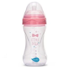 Nuvita klaaspudel 240ml roosa+silikoonist pudelilutt 2+kuud