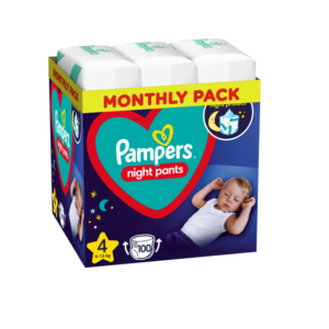 Pampers Night Pants Püksmähkmed, Suurus 4, 100 Mähet, 9kg-15kg