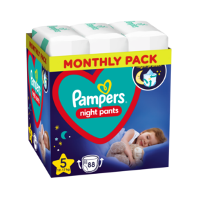 Pampers Night Pants Püksmähkmed, Suurus 5, 88 Mähet, 12kg-17kg
