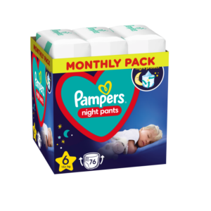 Pampers Night Pants Püksmähkmed, Suurus 6, 76 Mähet, 15+ kg