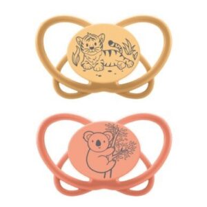 nip® “My Butterfly Green” säästvatest materjalidest ortodontiline lutt (0-6 elukuud) Orange 2tk