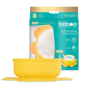 BABOO silikoonist kauss iminapaga, Kollane 6+ kuud