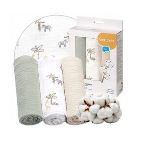BabyOno musliinist mähkimislinad/suulapid 70x70cm, Beige 3tk