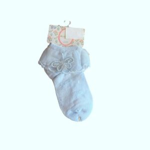 Sokid Auravia pitsiga 24-27 helesinine/lipsu mustriga/liblikas