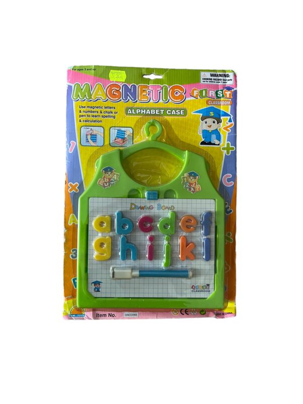 Kirjutus-joonistustahvel magnetiga Alphapet Case