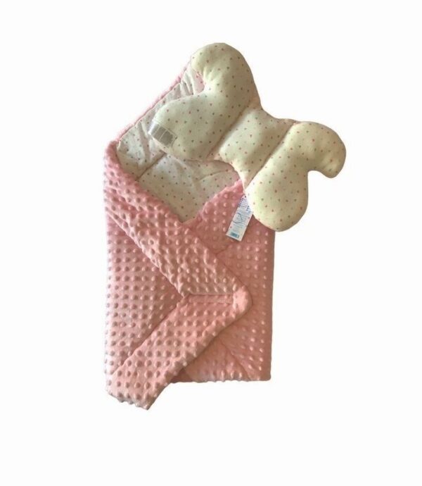 SoCute beebitekk/magamiskott +toetav padi beebile heleroosa