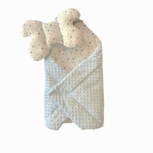 SoCute beebitekk/magamiskott +toetav padi beebile helesinine