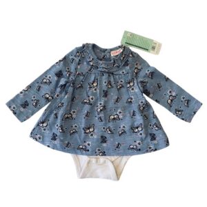 Kleit/body SoCute 68cm sinine liblikatega