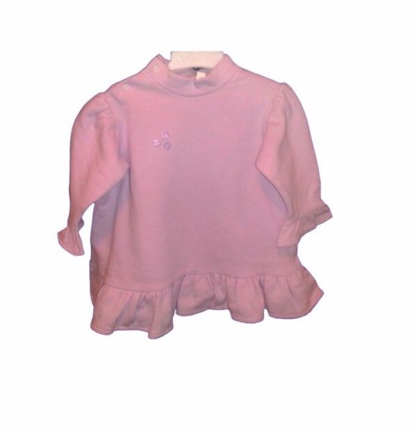 Kleit soojast trikotaazist polo kraega  86/92cm roosa