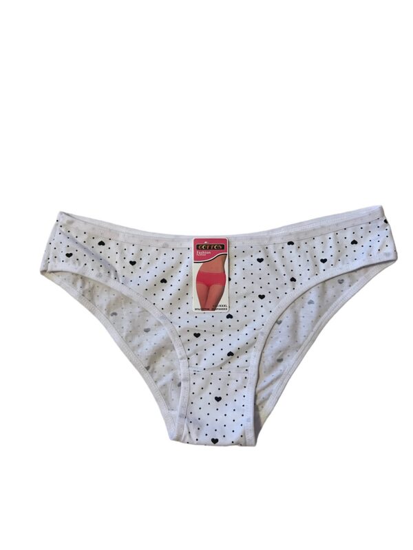 Aluspüksid naistele Cotton Fashion valged südametega 40/42