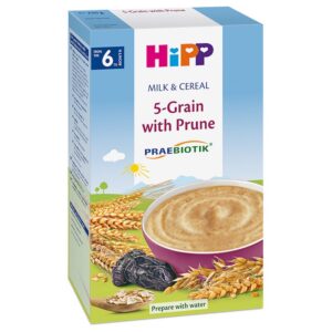 5-vilja piimapudrupulber kuivatatud ploomiga probiootikumidega  250g 6.kuust Hipp