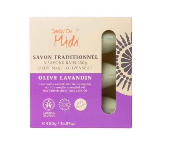 Savon du Midi oliiviseep lavendliga 3 x 150g