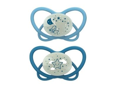 nip® “My Butterfly Night Green” helendav ortodontiline öölutt (5-18 elukuud) Blue 2tk