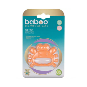 BABOO Silikoonist närimismänguasi Krabi, 4+ kuud, oranž