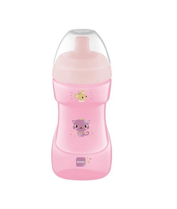 MAM Sports Cup 330ml heleroosa kiisu printsess 12+kuud