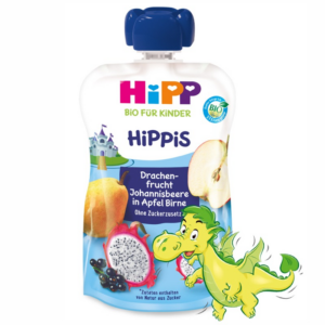 HiPP Hippis õuna-pirnipüree draakonvilja ja musta sõstraga ÖKO 12.kuust 3x100g (1tuub-2,00eur)