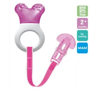 MAM Mini Cooler &Clip närimisrõngas+kinnituspael klambriga tumeroosa 2+kuud