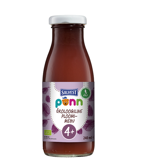Salvest Põnn Öko Ploomimehu 4-elukuust  2x240ml (1pudel-1,99eur+pant 0,10eur)
