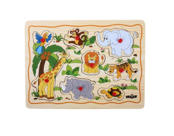 Woodyland Puidust puzzle nuppudega Jungli loomad