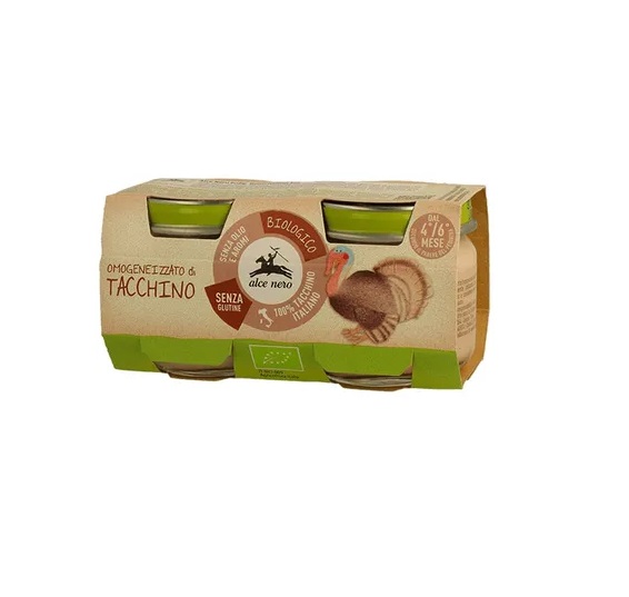 Kalkunipüree imikutele alates 4. elukuust, ökoloogiline 2x80g Alce Nero