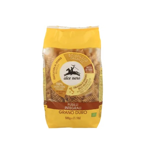 Täisteranisu makaronid FUSILLI, ökoloogilised 500g Alze Nero