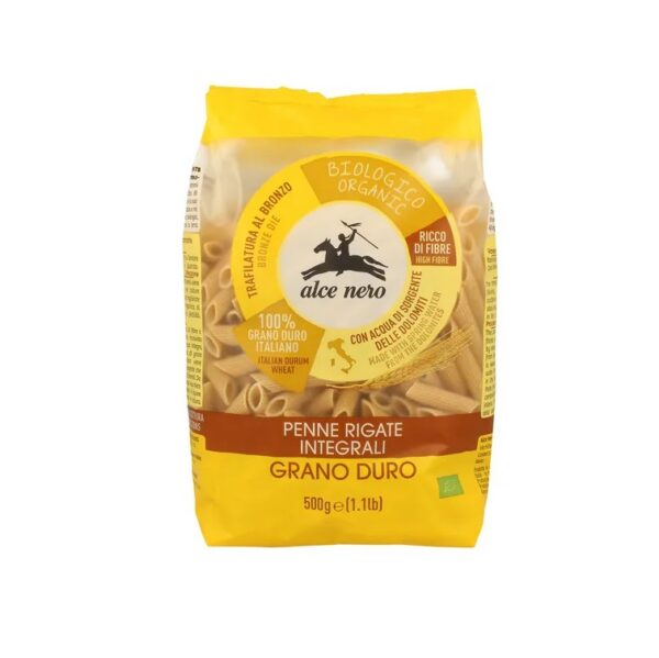 Täisteranisu makaronid PENNE RIGATE, ökoloogilised 500g Alce Nero