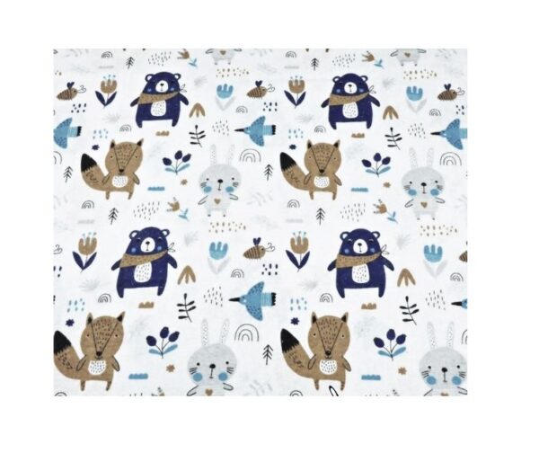Flanellmähe 1tk 70x80cm valge Bear&Fox